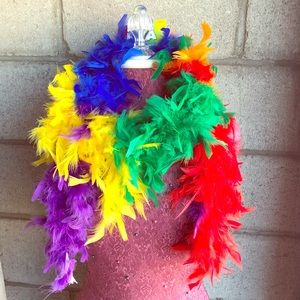 Rainbow feather boa